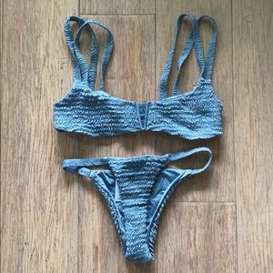 NWOT Blue Life Smocked bikini